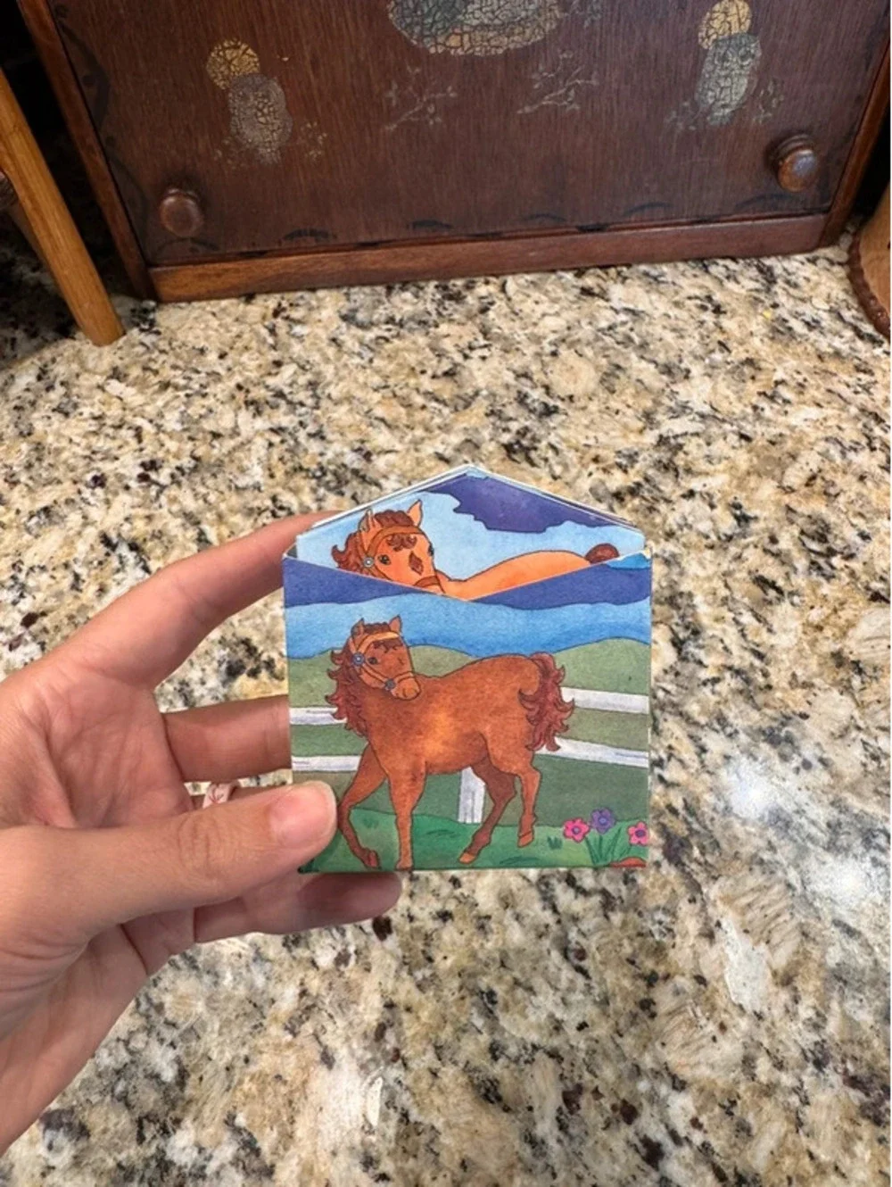 Vintage horse accordion picture frame